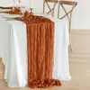 Iotc Estilo Europeu Luxo Leve Tecido Amassado Caminho de Mesa Bege Gaze Toalha de Mesa Semitransparente Toalha de Mesa Queijo Festa de Aniversário Casamento