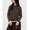 Suéter de Tricô Recheado com Gola Redonda Feminino Outono e Inverno Holiday Conjunto de Duas Peças Tricô com Combinação de Cores Cinza Loose Top Base