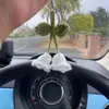 Plantas Pequeñas de Lana Terminadas en Maceta, Flores Artificiales Tejidas a Crochet, Colgantes Decorativos Creativos para Regalo, Lindos Colgantes de Girasol para Coche