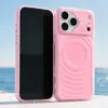 Adecuado para iPhone 18 Pro Max, funda de teléfono magnética con patrón de olas, funda protectora anti-caídas de cobertura total tipo piel Apple 17 16