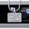 Nuevo Colgante de Letra con Etiqueta Distintiva Color D Moissanita Juego Completo Plata 925 Tendencia Esencial Joyería Hip Hop