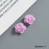 Acessórios Coloridos Simulados de Resina Rosa 14mm Feitos à Mão DIY Cola de Creme Capa de Celular Furo para Grampo Material para Sapato