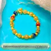 Pulseira Coração de Pêssego Esmaltada Prata Pura 999 Estilo Chinês Nicho Luxo Leve Pulseira de Contas de Alta Qualidade