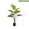 Plantas Artificiais Estilo Nórdico em Estoque para Atacado, Planta Artificial de Taro Torto, Plantas Verdes Falsas para Paisagismo, Plantas em Vasos para Decoração de Piso Interno para Sala de Estar