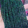 Atacado de fábrica 3mm lapidação redonda calcedônia contas soltas semiacabadas turmalina contas esculpidas acessórios para joias de miçangas DIY