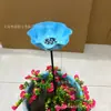 Novo Espeto de Flor de Metal Feito à Mão Alimentador de Pássaros de Flor de Metal Artesanal para Jardim