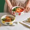 Cerámica Linda Conveniente para Dormitorio Tazón para Fideos Huevo al Vapor con Asa Estilo Ins Escandinavo Popular para Estudiantes Hogar Tazón para Fideos Instantáneos