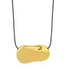 Collar de Espejo Plano de Oro de 18 Quilates Longitud Ajustable Asimétrica Cordón de Cuero Cadena para Clavícula Joyería Transfronteriza Europea y Americana