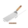 Espátula de cocina de acero inoxidable con mango de madera, espátula para teppanyaki, espátula para bistec, espátula para panqueques, espátula para pizza, utensilio de cocina para sartenes antiadherentes