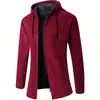 Nuevo Suéter de Punto Grueso con Forro Polar para Hombre Otoño e Invierno 2024 Suéter de Longitud Media Abrigo para Hombre Cárdigan Juvenil