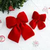 2026 Decoraciones Navideñas de Venta Caliente Transfronterizas Lazo Navideño Colgante de Lazo de Terciopelo Rojo Tridimensional