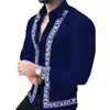 2024 Amazon Comercio Exterior Nueva Camisa Estampada para Hombre Manga Larga Primavera y Otoño Casual Europea y Americana Camisa para Hombre Ropa para Hombre