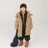 Changguo Ropa Chaqueta Larga de Plumas para Niños Ropa de Invierno para Niños Pequeños y Jóvenes Estilo Coreano Pluma de Pato Blanca Abrigo Grueso con Capucha