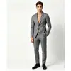 Traje de dos piezas de doble botonadura para hombre, disponible todo el año 2026, corte slim, formal de negocios, atuendo para padrinos y novio en bodas
