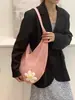 Bolso de Hombro de Punto Color Sólido Estilo Coreano Ins, Bolso de Mano Hueco, Bolso Tote de Gran Capacidad, Bolso Cruzado para Mujer