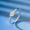 No. 8263 Anillo Abierto de Plata Pura 990 con Circonita Rosa para Mujer Diseño de Nicho Tendencia en Tiktok Artículo Caliente de Transmisión en Vivo