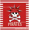 Mm070 Banner Pirata Rojo y Negro Tema Hna Fiesta Festiva para 8 Personas Set de 4 Piezas Plato de Papel Vaso de Papel