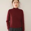 Suéter de Cachemir Grueso de Peso Pesado con Cuello Medio para Mujer, Jersey Holgado Cálido para Abrigo Interior, Suéter de Punto para Invierno para Mujer
