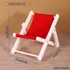 Silla de Playa Regalo Soporte para Teléfono Móvil Mini Regalo de Madera Reclinable Plegable Accesorios para Fotos Decoración Escritorio Creativo