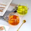 Canecas Grandes de Estilo Japonês para Venda por Atacado, Xícaras de Café da Manhã com Tampas e Colheres, Copos para Leite e Suco, Copos de Vidro para Aveia, Xícaras de Café