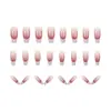 Arte de Uñas Degradado Rubor Polvo Ligero Nuevo Estilo Acabado Blanco Estilo Puro Deseo Parche de Uñas Removible Uñas Postizas 24 Piezas