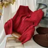 Cárdigan de Punto Trenzado Bordado Little Pony Otoño Invierno Principios de Primavera Retro Cuello Redondo Rojo Blanco Manga Larga Suéter Chaqueta para Mujer