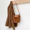 Bolso de Calabaza de Piel de Vaca Esmerilada para Mujer, Bolso Cubo de Nicho de Gama Alta, Bolso de Hombro Cruzado Versátil para Otoño e Invierno, Retro