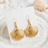 Brincos de Metal Europeus e Americanos Transfronteiriços Estilo Boêmio com Conchas Personalizados Moda Brincos de Concha de Pérola Brincos para Mulheres