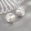 Pendientes Redondos de Plata Cepillada Estilo Minimalista Fresco con un Diseño de Nicho de Lujo Ligero, Pendientes Versátiles y Únicos