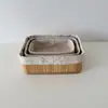 Cesta de Almacenamiento Tejida de Bambú Transfronteriza, Cesta Plegable Multifuncional para Almacenamiento de Ropa, Caja de Almacenamiento Portátil para Sala de Estar en Casa, Al por Mayor