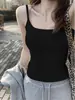 Hermoso Camisón Blanco Chaleco para Mujer Ropa de Verano Exterior Correa Hermosa Almohadilla en el Pecho Ajustado Color Sólido Base Interior Chaleco Pequeño para Mujer