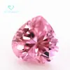 Piedra desnuda perforada con circonita rosa en forma de corazón 5A, parte inferior puntiaguda, forma de amor, piedra Hao, circonita sintética, taladro CZ, directa de fábrica