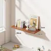 Prateleira de parede, tábua de madeira reta, estante flutuante para sala de estar e cabeceira, prateleira de armazenamento de parede