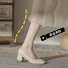 Nuevos Zapatos de Tacón Alto Bajo Cuadrados Franceses para Otoño 2026 para Cheongsam, Uso Diario, Entrevistas, Trabajo y Vestimenta de Noche, Zapatos de Cuero para Mujer