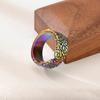 Anillo de Diseño de Industria Pesada Europea y Americana con Textura Irregular de Lava Anillo Grueso de Acero de Titanio Personalizado Street Hip Hop