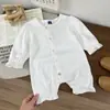Estilo Coreano Primavera/Verão Roupa para Bebês e Crianças Pequenas Macacão Liso Roupa Externa Moda Calça Harem para Menina Bebê Macacão de Engatinhar ins