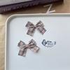 Otoño e Invierno Cuadros Rojos Puntos Polares Navidad Año Nuevo Accesorios de Lazo de Tela Pasador Funda para Teléfono Móvil Zapatos Flor Accesorios de Ropa