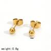 Aretes de Flores de Lujo Ligero Estilo Celebridad de Internet Europeo y Americano Mismo Estilo Estilo Ins Aretes de Acero Inoxidable Chapado en Oro de 18k Aretes de Pétalos Simples de Moda
