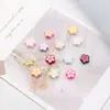 Contas Espaçadoras Flor de Cinco Pétalas, Acessórios para Corrente de Celular Laqueados, Pulseira de Contas, Chaveiro, Acessórios Coloridos de Liga com Furos para DIY