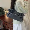 Bolsa simples de axila em jeans, novo estilo coreano 2026, moda feminina requintada de outono, bolsa de ombro única elegante