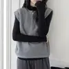 Chaleco de Punto Versátil para Otoño e Invierno, Chaleco Suéter sin Mangas Casual con Media Cremallera para Capas para Mujer
