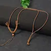 Cordón de hilo encerado envuelto en cuero collar cordón de jadeíta dorada colgante de jade cordón de ámbar thangka accesorios con colgante de piel de tigre cordón para colgar en el cuello