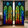 Cortinas digitales estampadas transfronterizas con patrones geométricos, hechas de tela pongee, para salas de estar, cortinas con acabado no opaco, en stock, venta al por mayor desde el fabricante