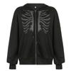 Estilo de moda feminina transfronteiriça Red Sternum Hot Drilling Design Cardigan com capuz na Internet Popular Early Autumn Fashion Jacket