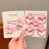 Grampo de Cabelo Flor de Cerejeira Rosa Suave Menina Doce Fofo Franja Lateral Pequeno Clip-in Grampo de Cabelo