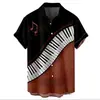 Exportação Transfronteiriça Camisas Havaianas Masculinas Moda Estampa 3D Impressão Digital Manga Curta Tops Atacado Estilo Tropical