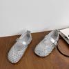 Zapatos de Princesa para Niñas 2025 Nuevo Verano Infantiles Zapatos de Cristal Aisha Zapatos de Cuero de Suela Blanda Sandalias de Moda Red de Malla para Mujer