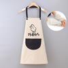 Delantal de Trabajo con Diseño de Conejo Bordado, Estilo Película de Lona Impermeable y a Prueba de Aceite, Sin Mangas para Uso en Cocina y Hogar