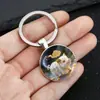 Llavero de Venta Caliente Transfronteriza con Lindo Patrón del Zodiaco, Anillo de Llave Redondo, Exquisito Accesorio Colgante para Llavero