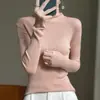 Otoño/Invierno 2026 Estilo Coreano Suéter de Punto de Manga Larga Cuello Alto para Mujer Capa Interior de Lana Suéter Ajustado Capa Base Suéter Delgado